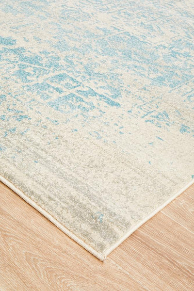 Evoke Glacier White Blue Transitional Rug