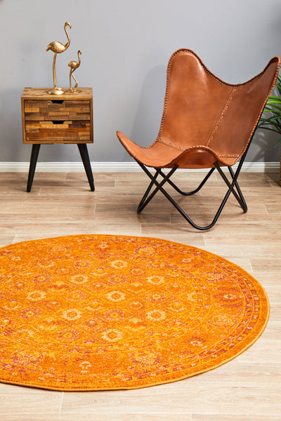 Radiance 444 Burnt Orange Round Rug