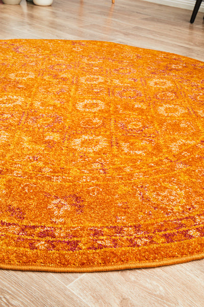 Radiance 444 Burnt Orange Round Rug